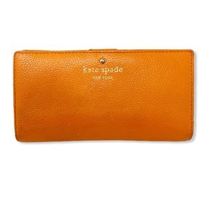 Kate Spade Wallet Two Fold Orange Leather